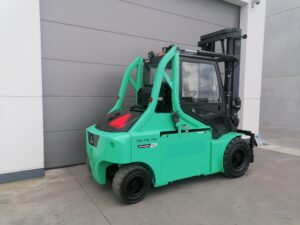 Grote elektrische heftruck Mitsubishi - 6.5Ton met cabine en airco - Wybo Lifting